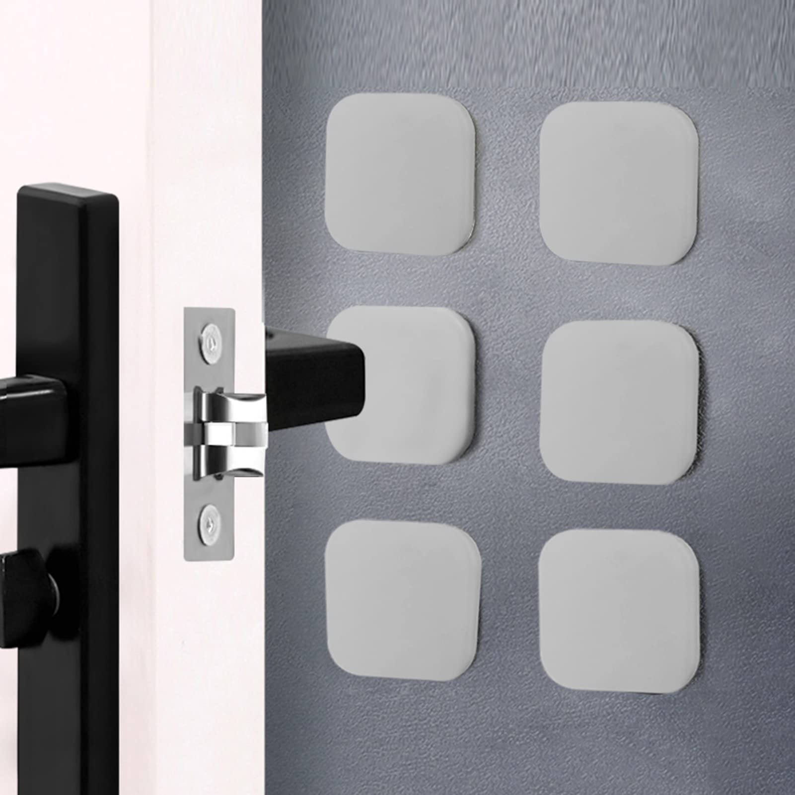 Tope De Puerta Tope De Cuña for Puerta, Protector De Pared De Topes De Puerta De Muebles, Protector De Pared De Perilla De Puerta Cuadrada De 6 Piezas, Parachoques De Puerta Engrosados ​​De Silicona f