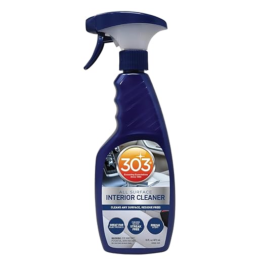 303 Products Interior Cleaner - Easily Cleans Any Surface, Residue Free - Great for Use on Touch Screens, Including LCD - Cleans Glass Streak Free, 16 fl. oz. (30588)
