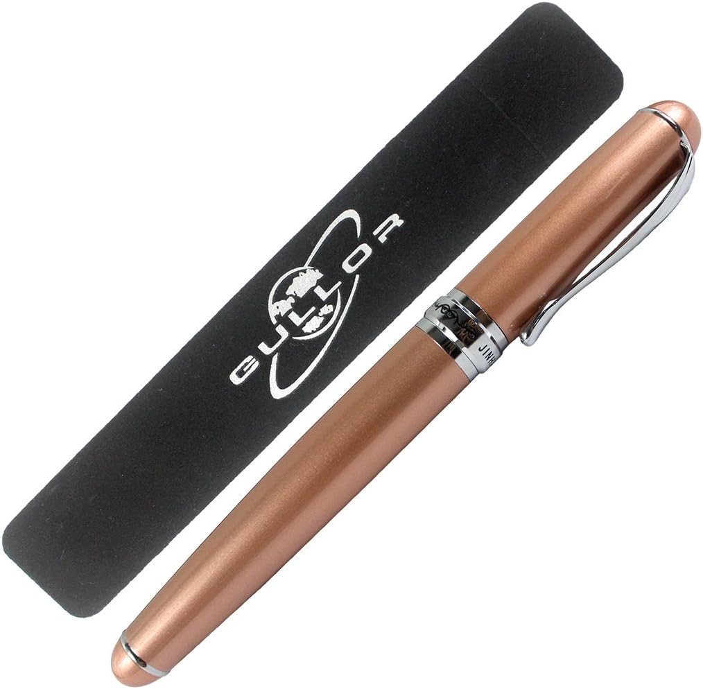 Gullor Jinhao X750 Calligraphy Fountain Pen Stainless Steel Medium 18KGP Nib - Orange - Image 3