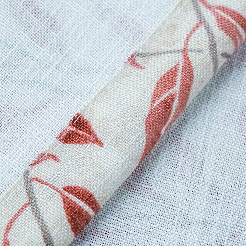VOGOL-Kitchen-Valances-Meticulous-Painting-Style-Willow-Leaves-Pattern-Window-Curtains-Top-Rod-Pocket-52×18-Curtain-Valance-for-Living-Room-Red-One-Panel VOGOL Kitchen Valances Meticulous Painting Style Willow Leaves Pattern Window Curtains Top Rod Pocket 52×18 Curtain Valance for Living Room Red One Panel