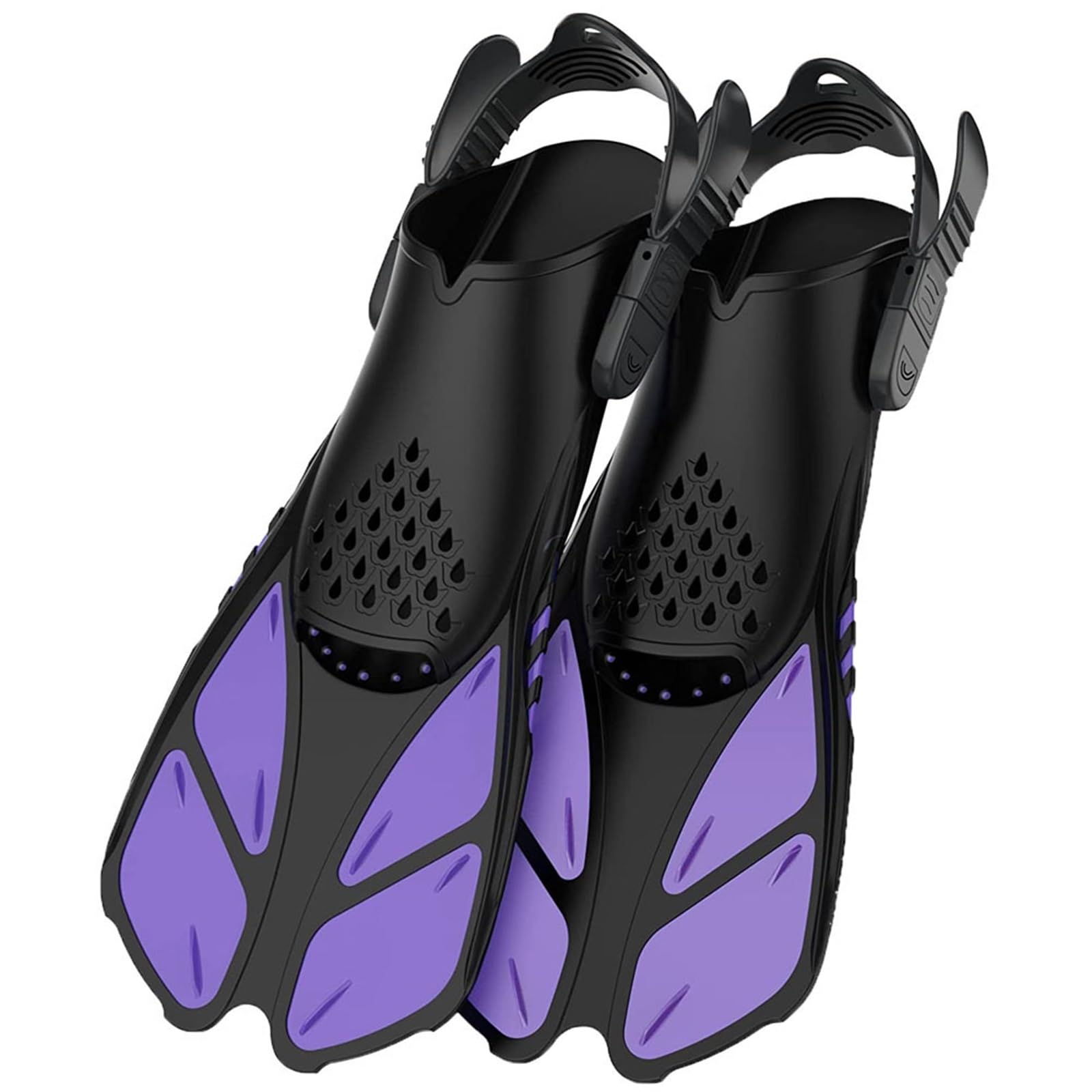 Aletas de Entrenamiento Aletas de Snorkel con Hebillas Ajustables, Aletas natación, Zapatos Buceo Cortos Silicona, tacón Abierto, tamaño Viaje for Adultos para Entrenamiento Acuático