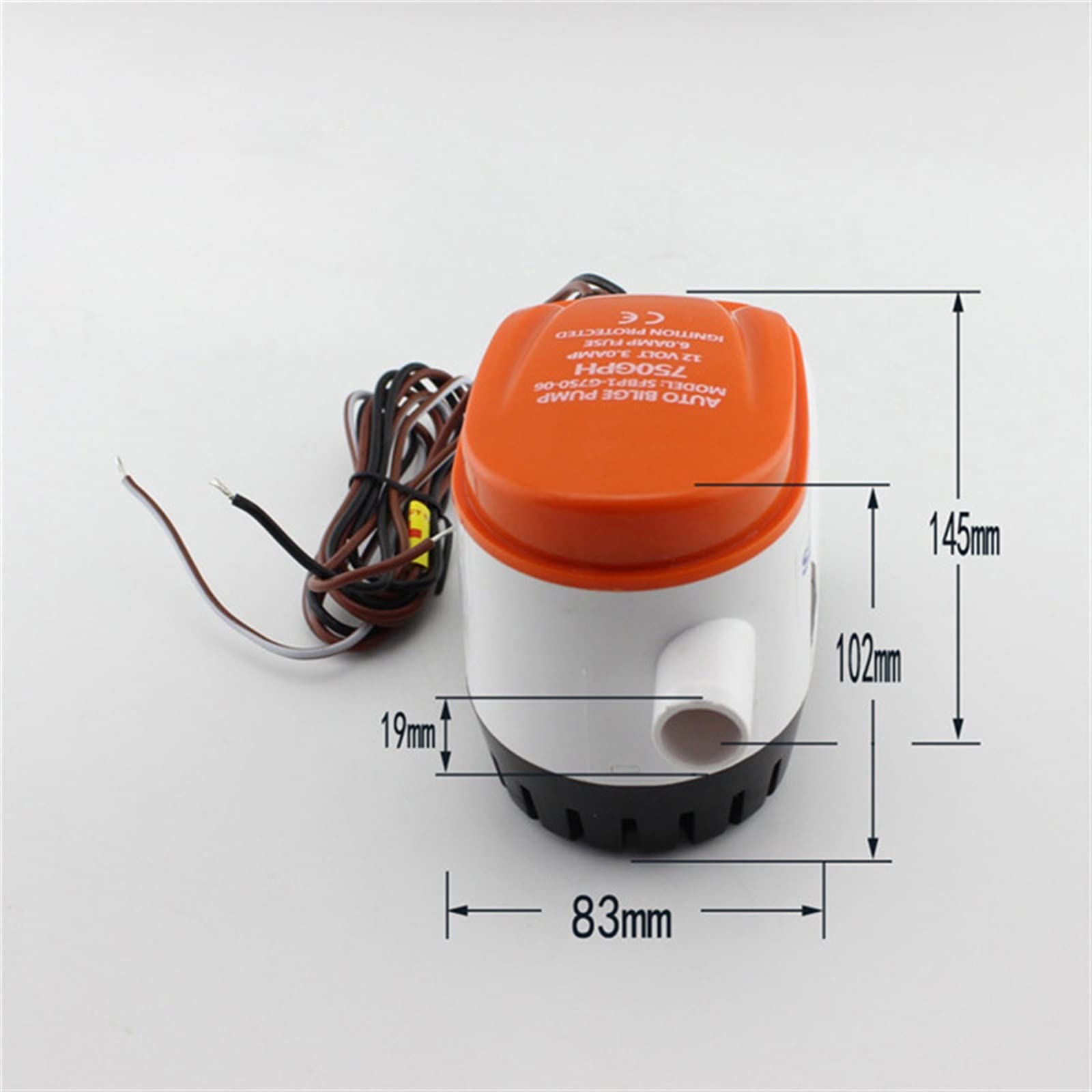 Bomba sumergible pequeña ajustable Bomba de achique automática 750 GPH, 12 V sumergible for embarcaciones marinas drenaje
