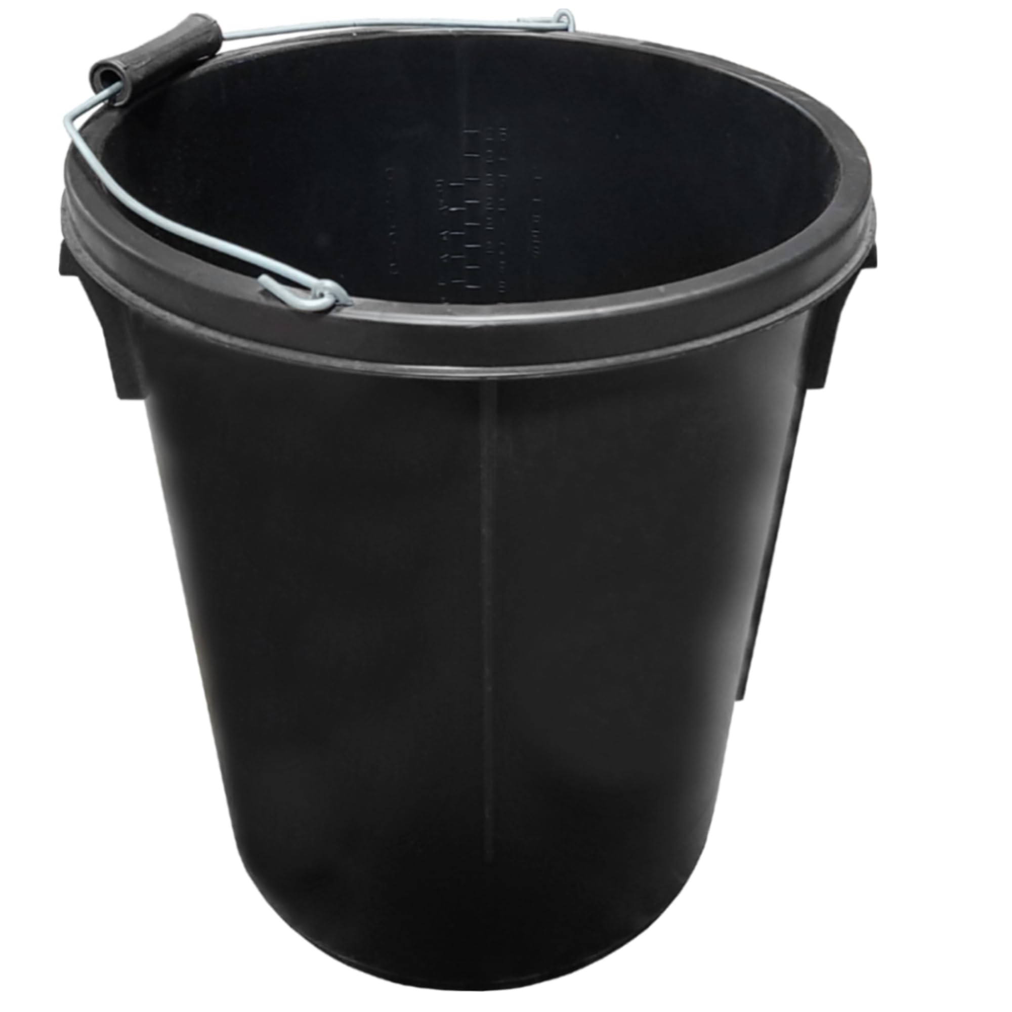 Black Plasterer Bucket Heavy Duty Plasterers Bucket for Mixing Building Plaster and Holding Water - 25 Litre