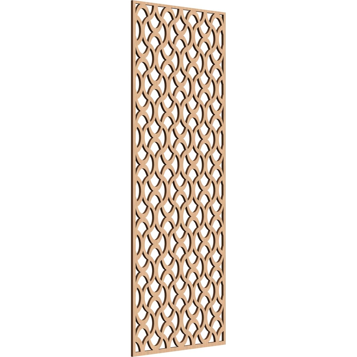 Resort Decorative Pierced Fretwork Wood Wall Panels, 25 3/8"W x 64 3/8"H x 3/8"T, Hickory