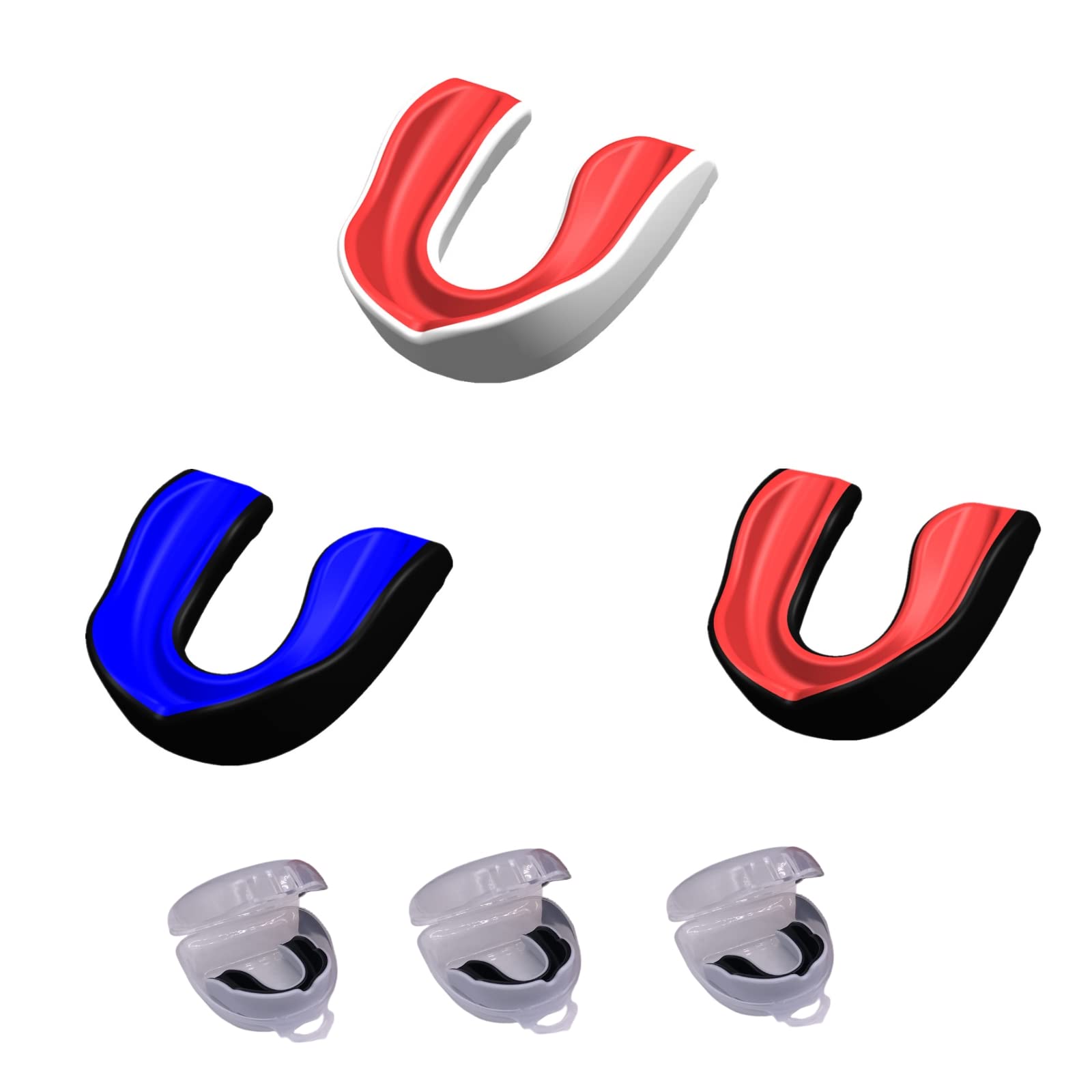 Children Sports Mouthguard Youth Mouth Guard Taekwondo Boxing Mouthguards Basketball Sports Mouthguards Anti-Grinding Mouthguards Rugby Protectors Comes with Case 3 Pack