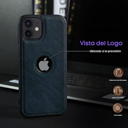 Miniatura 3 de Leather Case for iPhone XR Protective PU Leather Case (Navy Blue, iPhone XR)