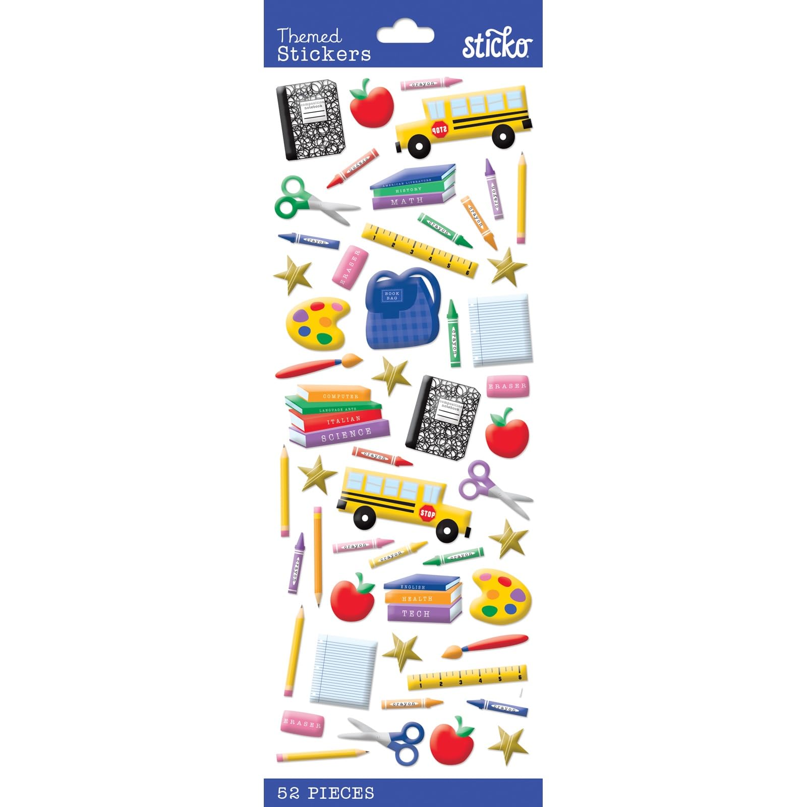 Brands STICKO Theme Sticker TIME SCHL, Multicolor