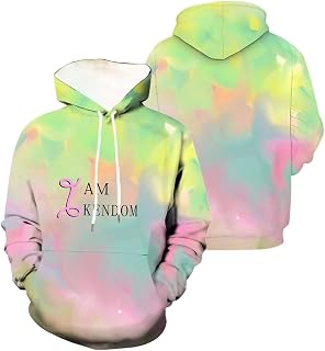 Duohropke I Am Kenough Hoodie 3D Tie Dye Print Long Sleeve Hoodie Pullover for Men Women Novelty Slogan Print Jacket T Shirt Cosplay Short Sleeve 3D Rendering Printed Plus Size Hoodie