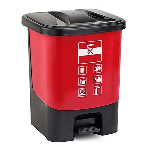 TISTIK Bote de basura Sorting Trash Can with Lid 20L5.2Gallon Foot Pedal Trash Can Outdoor with 2 Compartments for Home Kitchen Industrial Use Trash