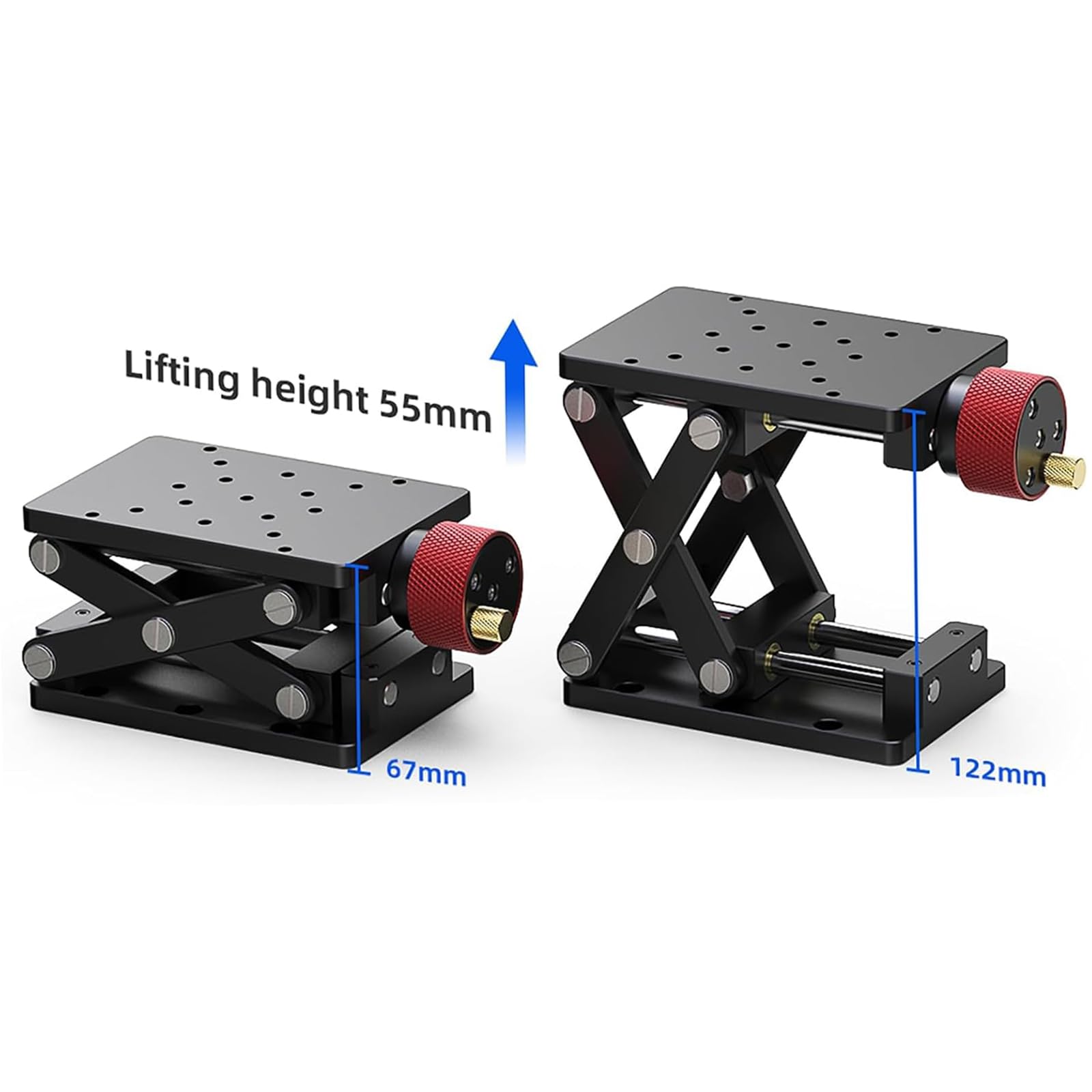 Support de levage manuel de laboratoire, hauteur de charge 10 kg, hauteur de charge 55 mm, stabilité de précision pour expériences scientifiques, taille de la table 148 x 80 mm