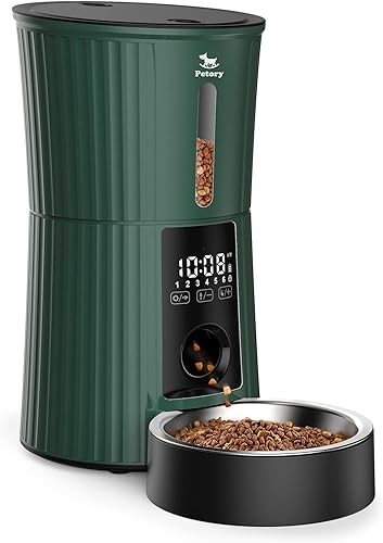 Vista 8 de Petory Comederos automáticos para gatos Wi-Fi – Dispensador de alimentos secos de 4 litros para gatos y perros, 10 comidas por día, alimentador