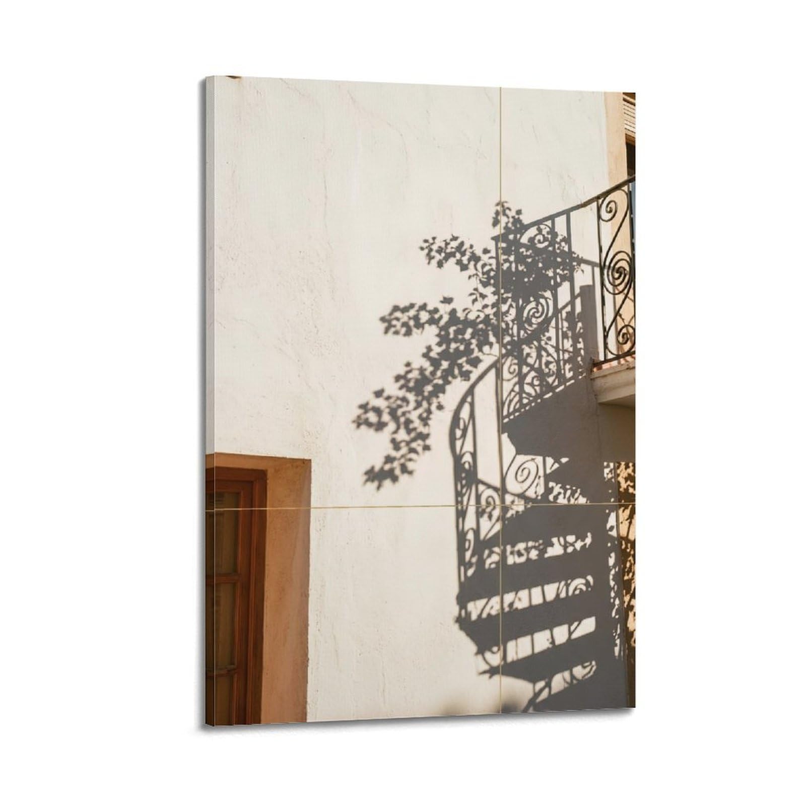 FQNYR Mediterranean Life Photo Shadow Fibonacci Poster Painting Canvas Wall Art Print20x30inch(50x75cm) Frame-style