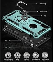 Vista 3 de Yiakeng Funda para iPhone XR, iPhone XR con protector de pantalla, fundas protectoras de grado militar con anillo para iPhone XR (verde oscuro)