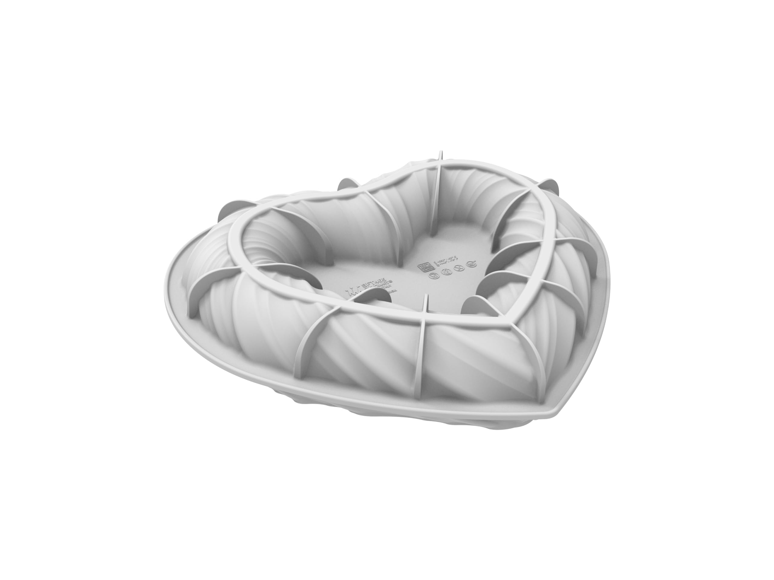 silikomart Moldes de silicona para Heartbeat – Molde de silicona 250 x 220 x 52 mm – Accesorios profesionales para cocina y repostería – Moldes de una porción para pasteles de horno