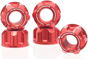 Autobahn88 Motorcycle Sprocket Nut Dress-up Kit, Compatible with Suzuki VZ800 Marauder 1996-2000 Red Set of 6
