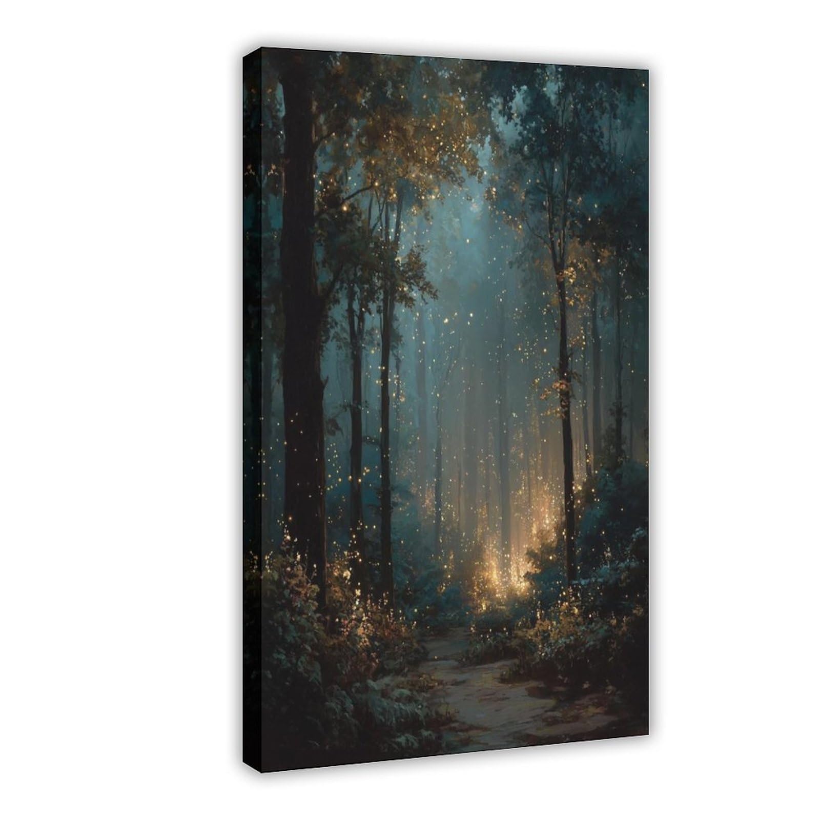 Bareronor Frame Firefly Forest Canvas Poster Bedroom Decor Landscape Office Room Decor Gift 20" L X 30" W