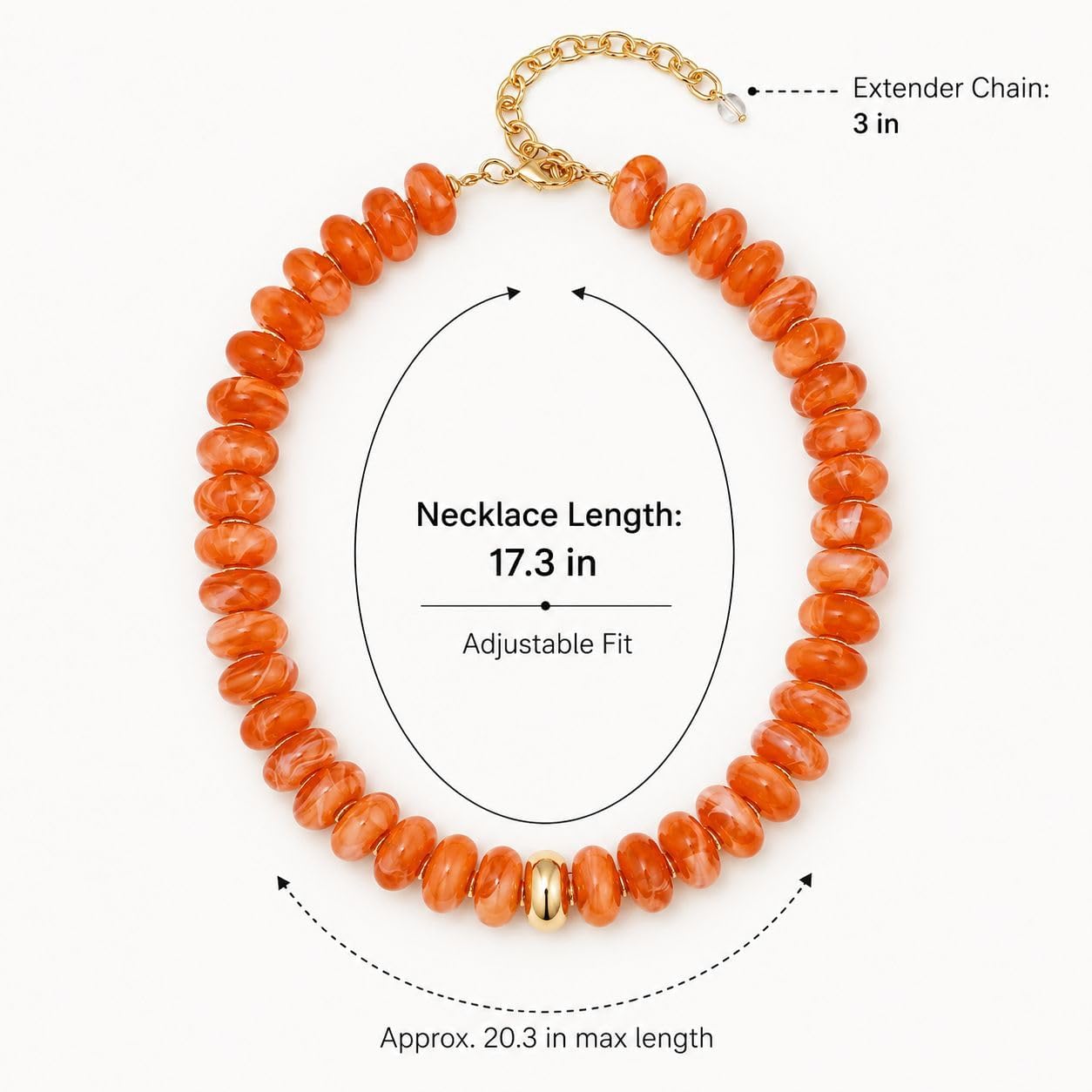 YANCHUN Chunky Beaded Necklace for Women Colorful Beaded Necklace Dopamine Necklace Acrylic Bead Jewelry Statement Summer Vacation Gift