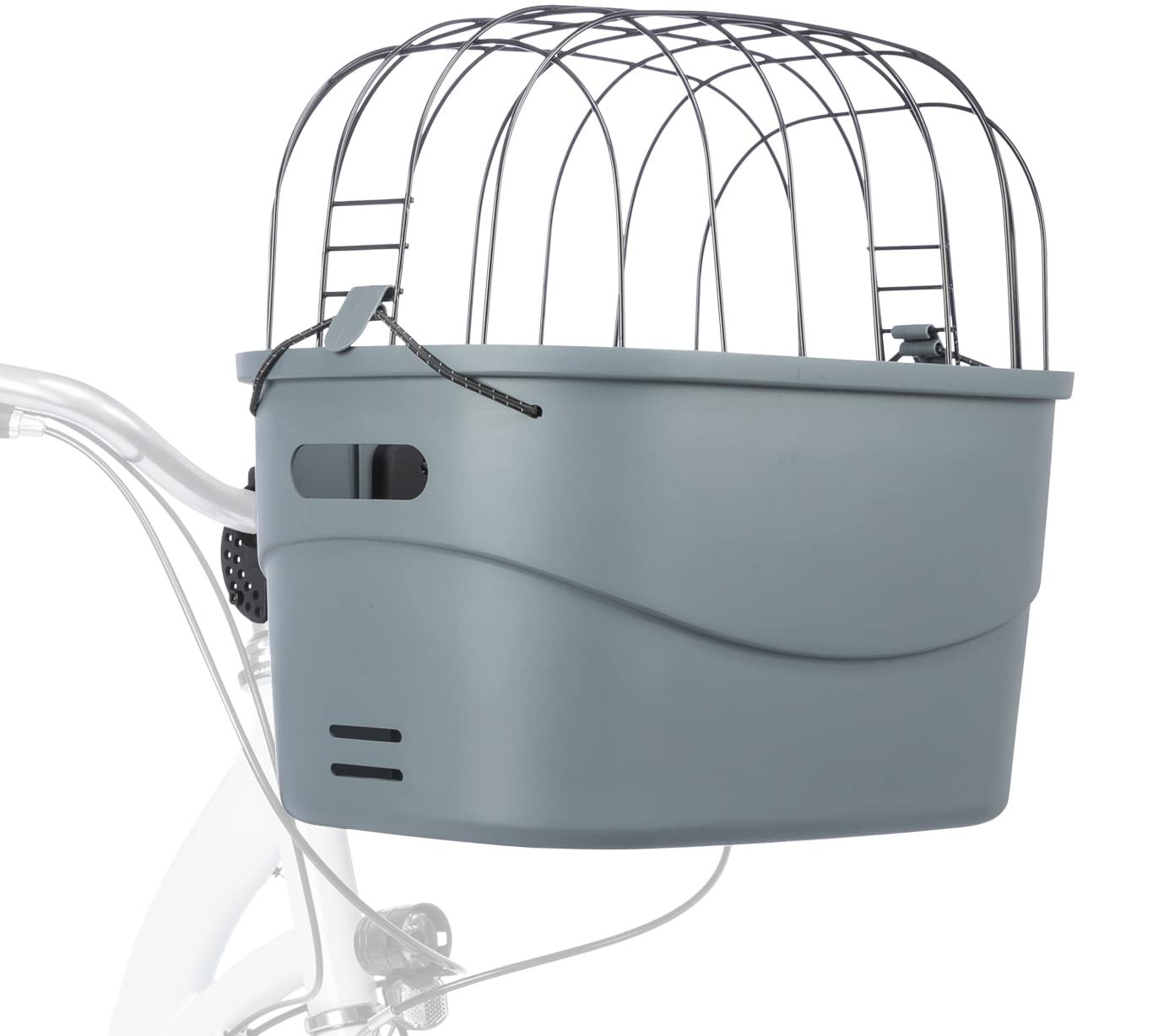 TRIXIE 13096 - Cestino per cani anteriore fino a 5 kg 42 × 39 × 30 cm - Cestino per bicicletta per il manubrio - in plastica e griglia con fissaggio rapido
