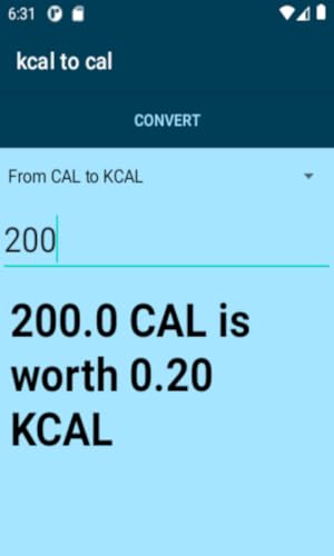 Converter Kcal to Cal