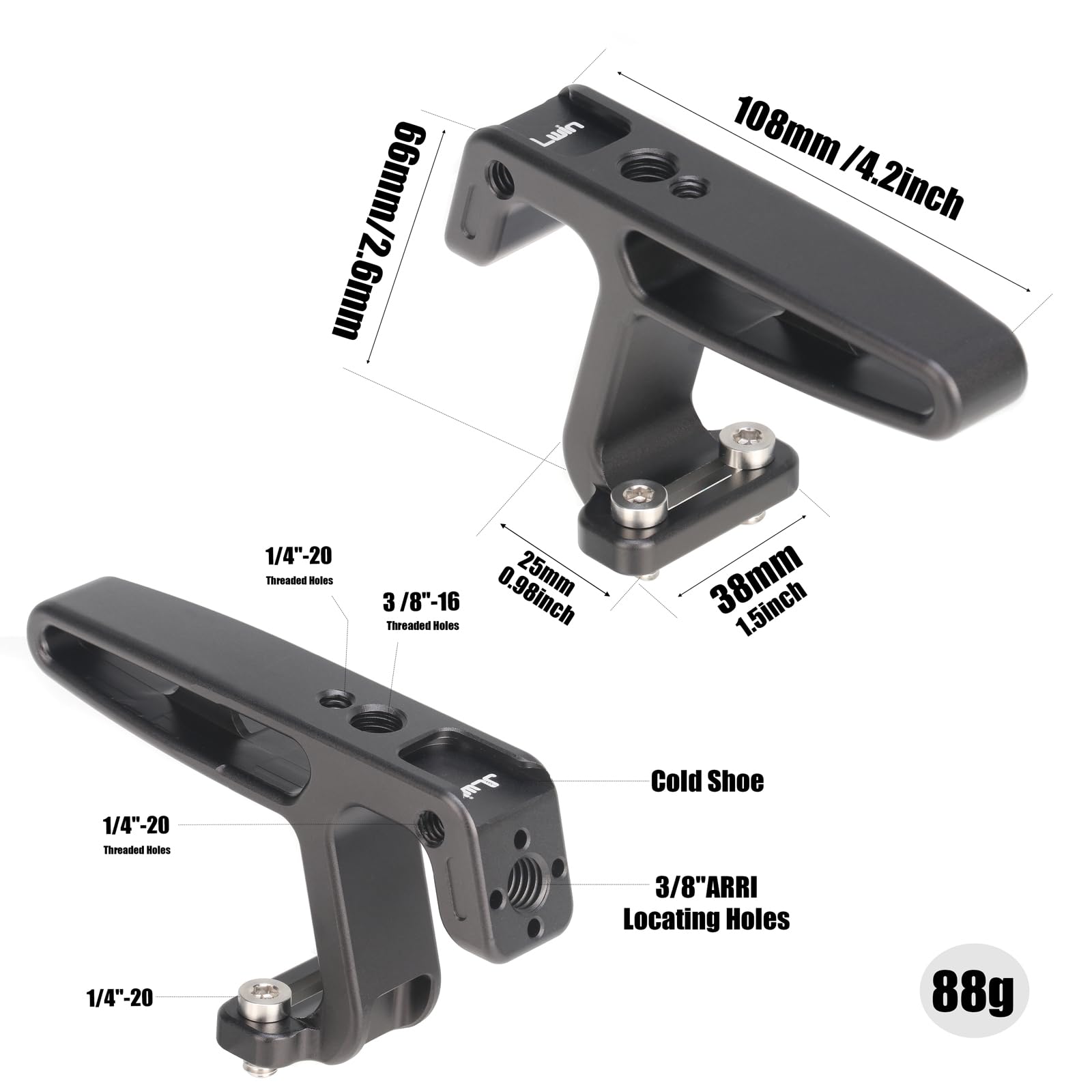 FOTGA Gabbia per fotocamera + manico superiore per fotocamera Canon EOS 90D 80D 70D, in lega di alluminio, per fotocamera Vlogging Rig, con scarpa fredda da 1/4", 3/8", piastra a sgancio rapido per