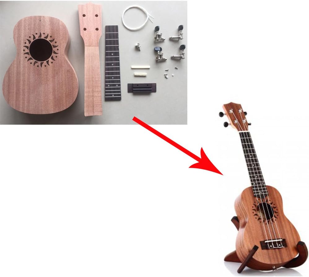 Zimo Soprano Hawaii Ukulele Kit Sapele Four Strings Ukulele Make Your Own Ukulele DIY Ukulele Kit