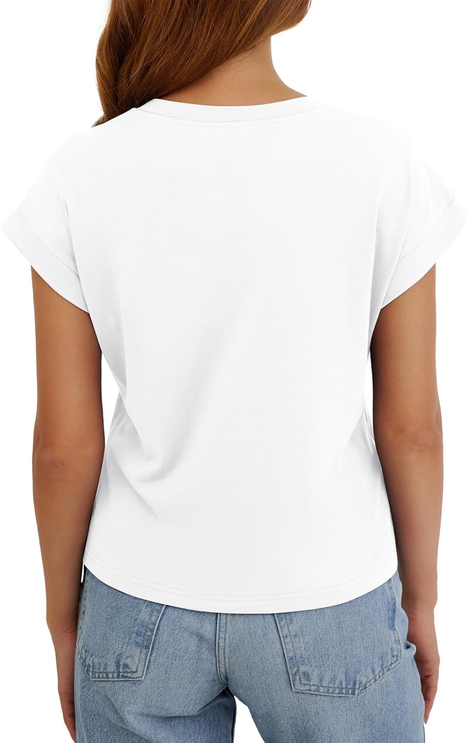 Womens Crop Tops Cap Sleeve T Shirts Cotton Crewneck Loose Fit Trendy Short Sleeve Tops for Women 2026 - Image 5