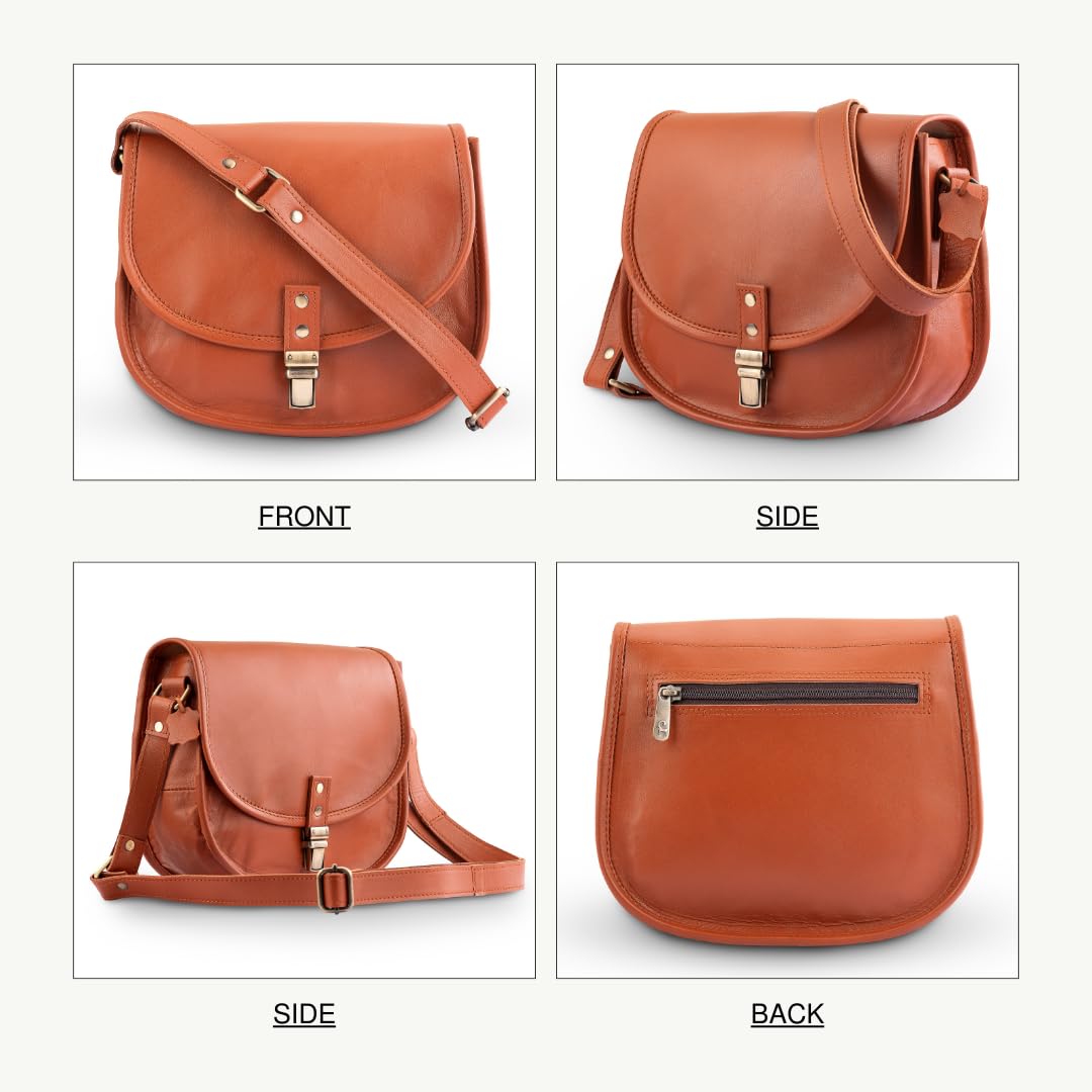 URBAN LEATHER Bolso Bandolera Vintage De Cuero Para Mujer, Bolso De Viaje Marrón Estilo Sillín Hecho A Mano