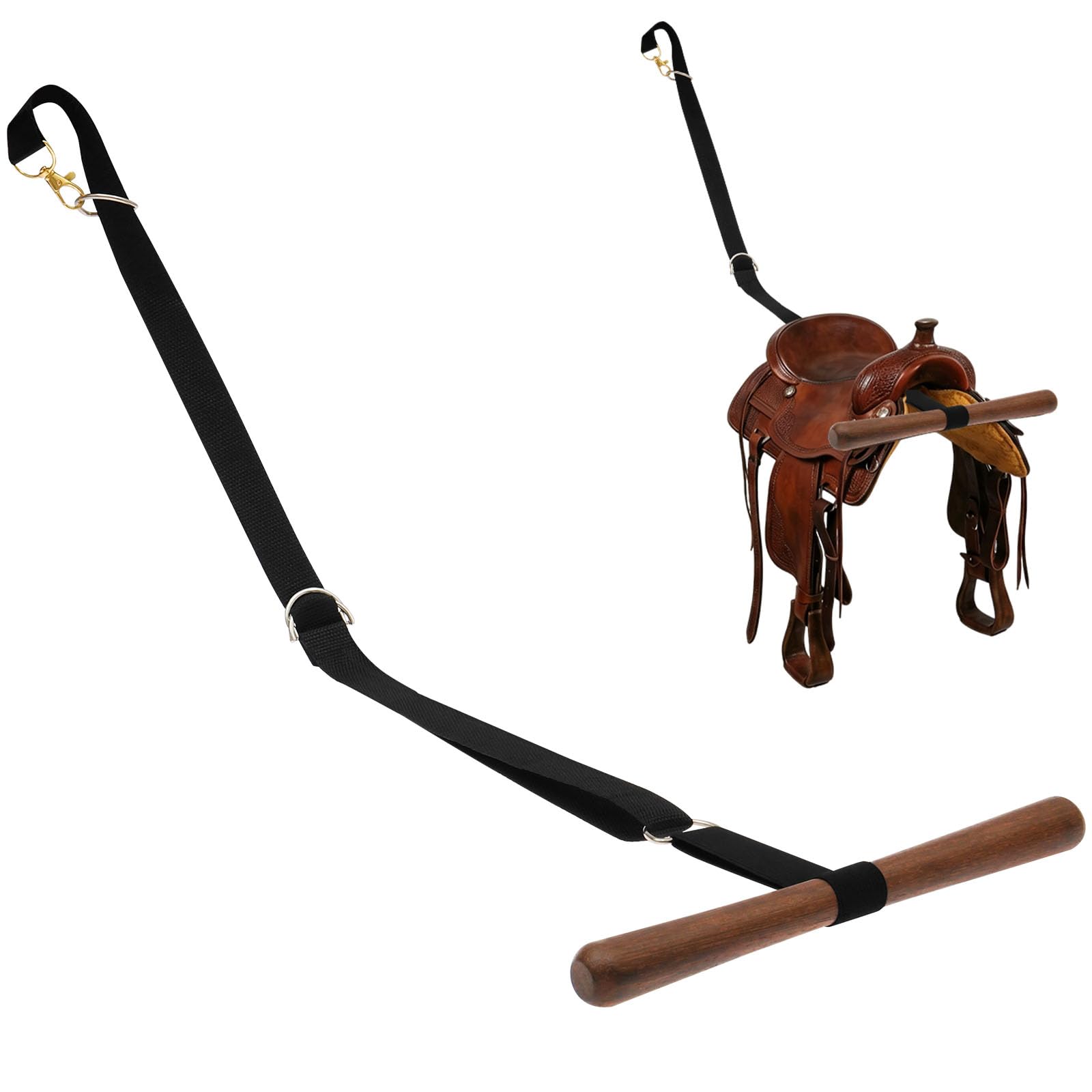 Saddle Holder, T Shaped Saddle Hanger, Compact Wall Hanging Saddles Rack, Heavy Duty Load Bearing Organizer for Stable Trailer Barn Equestrian Gear Storage