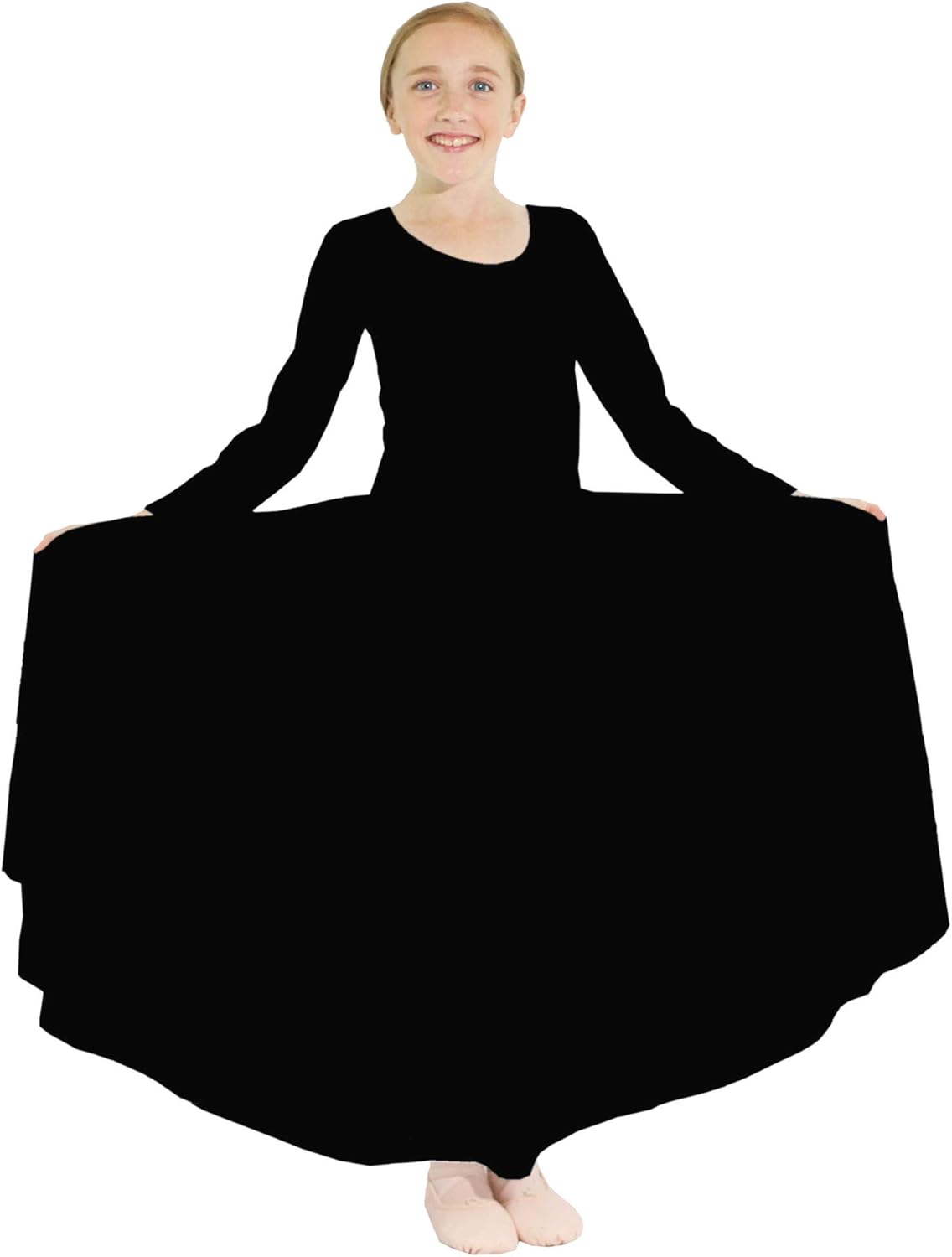 Danzcue Girls Praise Loose Fit Full Length Long Sleeve Dance Dress