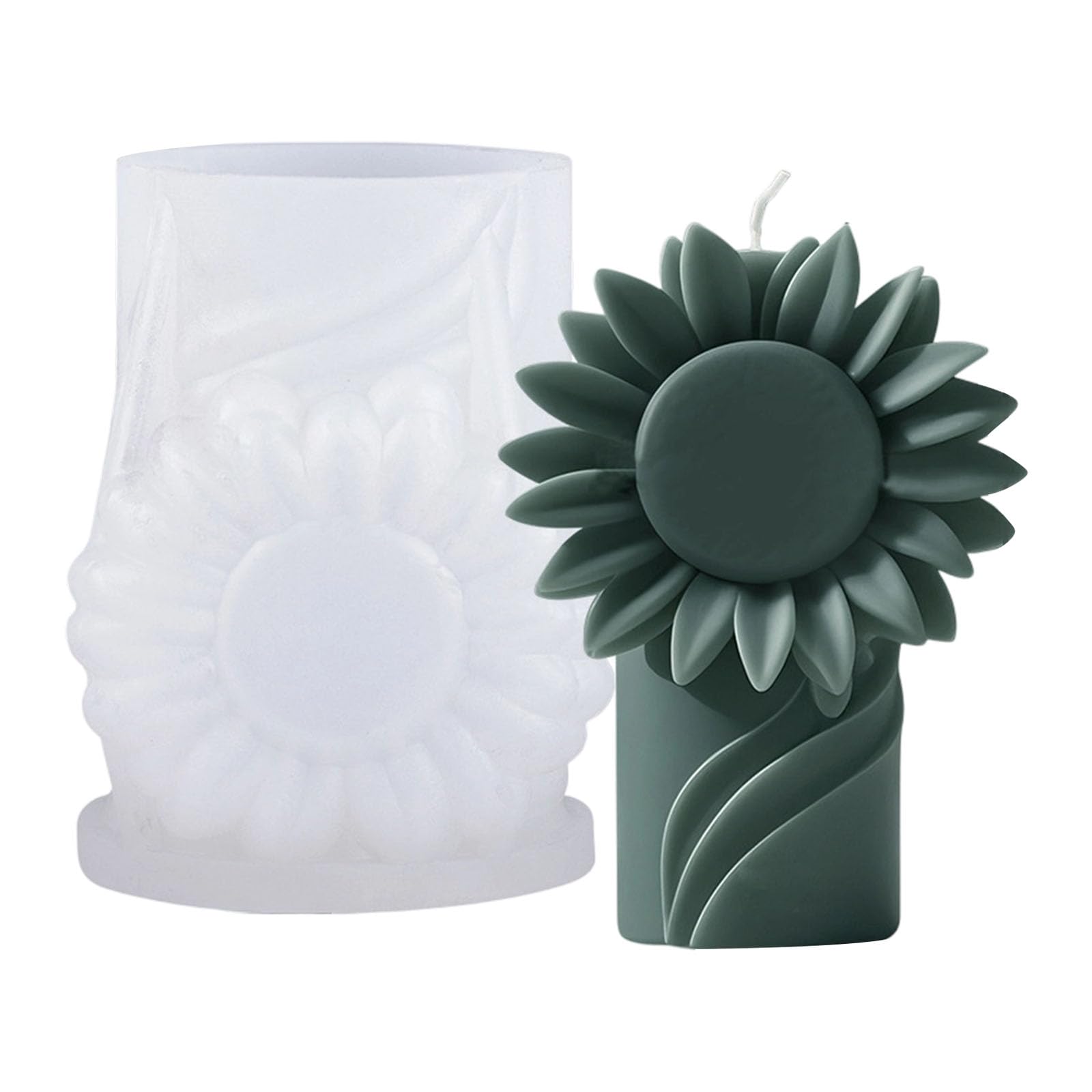 NEWFT Embossed Flower Cylinder Silicone Molds Flower Pillar Molds for Epoxy Resin Soap Gypsum Silicone Mold