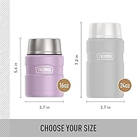 Vista 104 de THERMOS Stainless King Tarro de alimentos aislado al vacío con cuchara, 16 onzas, verde militar