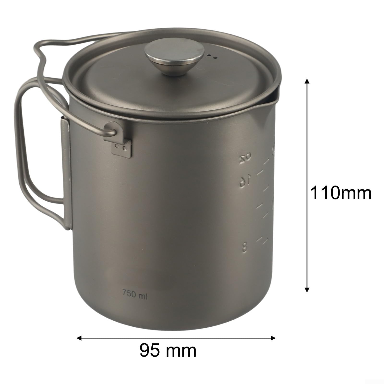 Prensa de café portátil de 750 ml para prensa francesa al aire libre, cafetera manual compacta con filtro de malla fina, ideal para acampar y senderismo, olla gris de 3.7 x 4.3 pulgadas