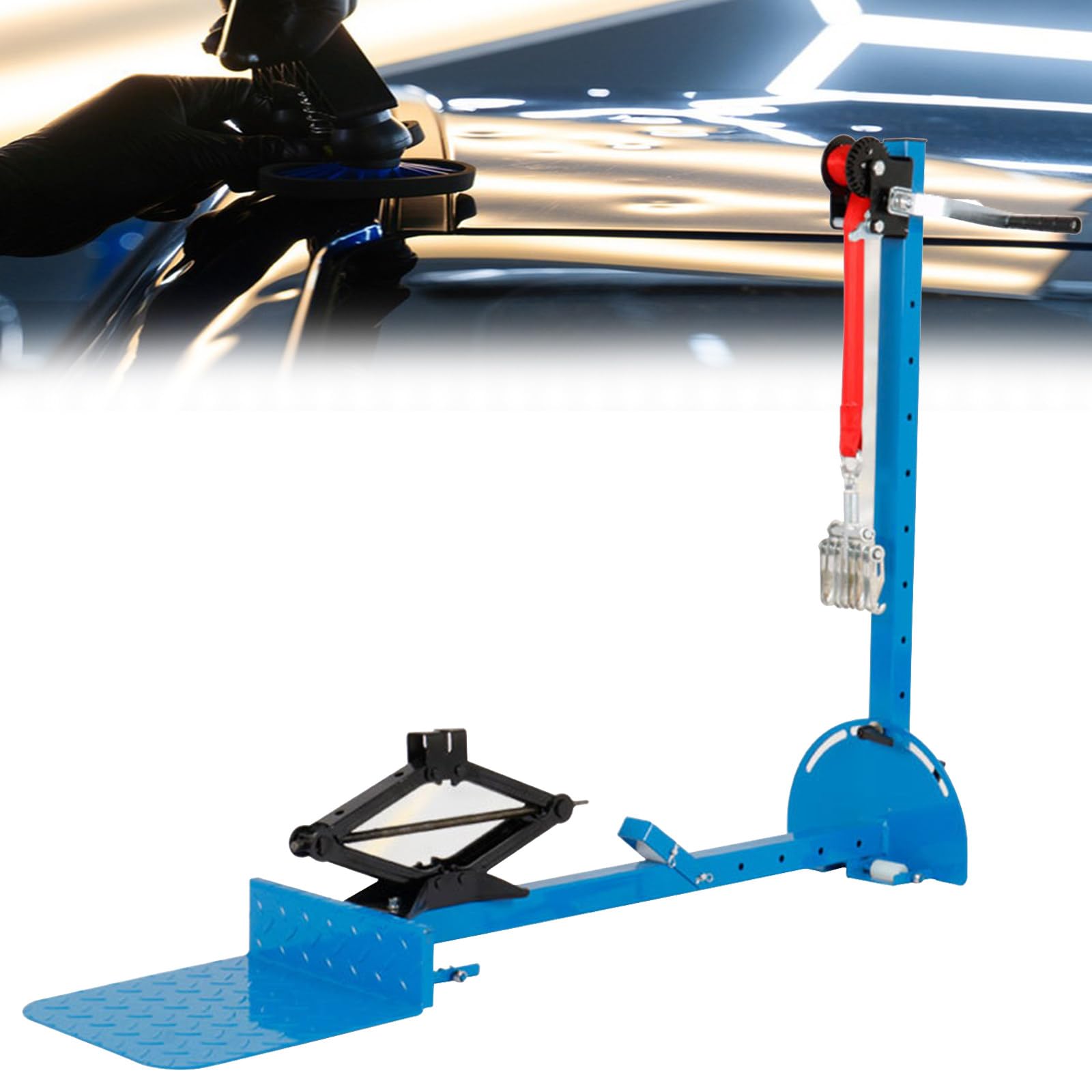 YXZYFPP Car Sheet Metal Dent Repair Tool Car Body Dent Removal Tools with 120°Adjustable Sector Plate Pulling Height 100-920mm for Door Undercuts,Wheel Arches