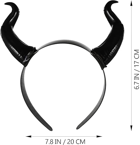 Miniatura 6 de FRCOLOR Diadema de cuerno de diablo, diadema gótica de cuernos de demonio para Halloween, cosplay, accesorios de disfraz de Halloween, Negro -