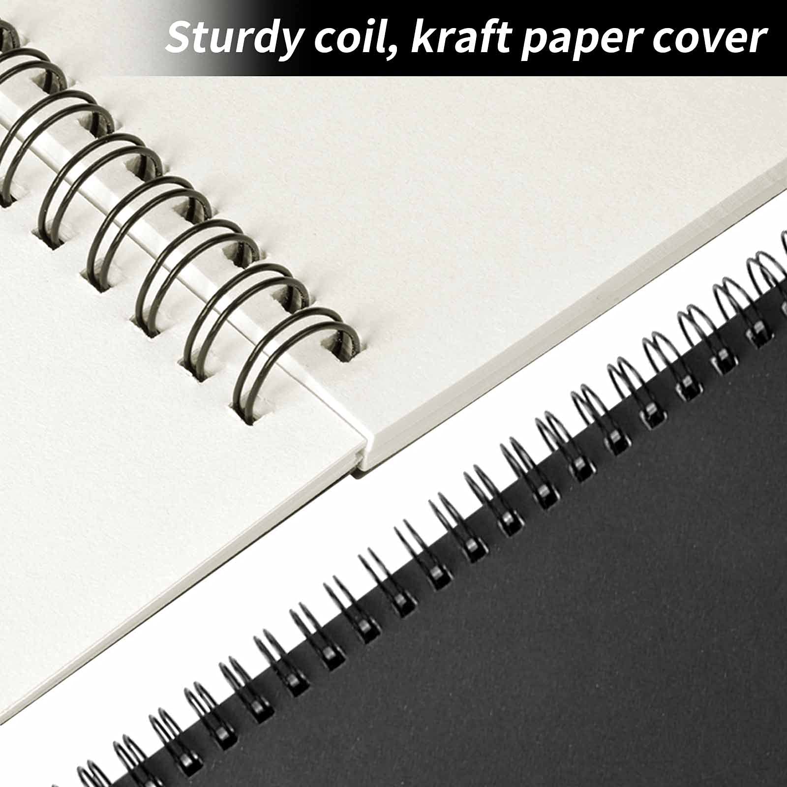 4 Quaderni Spiralati A5 - 100 Pagine Bianche, Carta Spessa, Per Appunti, Schizzi E Disegni