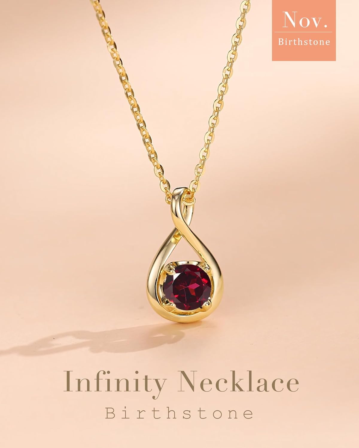 FANCIME Birthstone Necklaces for Women Fine Jewelry Sterling Silver Dainty Infinity Pendant Anniversary Birthday Valentines Day Gifts for Her Wife Mom Lady Daughter, Chain 16"+2" Extend - Image 3