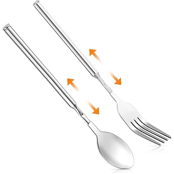 Telescopic Fork Long Telescopic Fork Spoon Retractable Set 20-64 cm