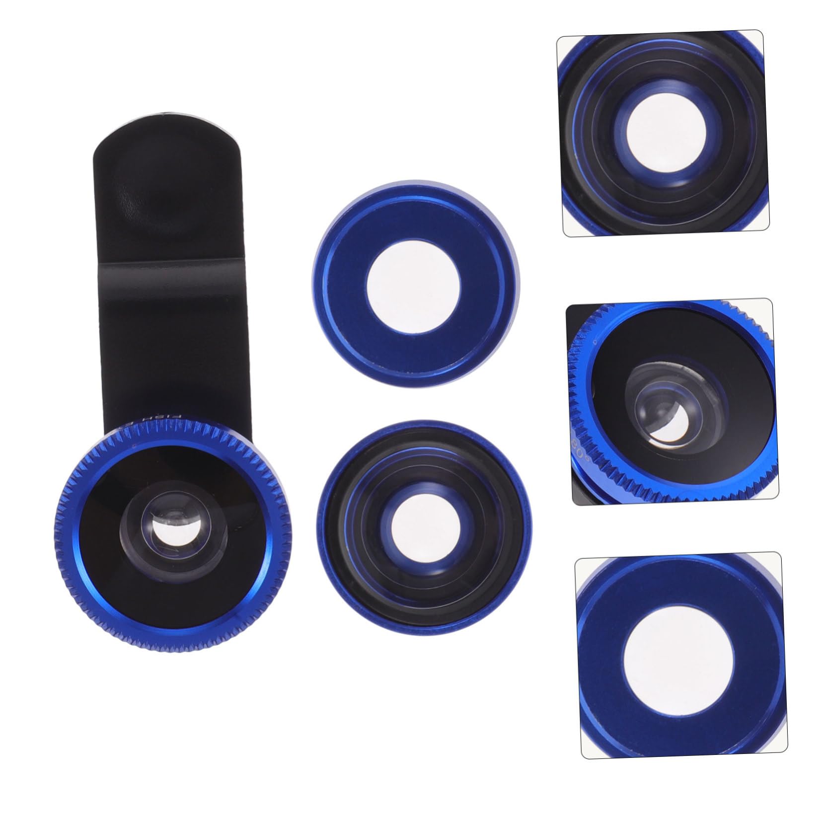 KALLORY Phone Camera Lens Super Wide Angle Macro Clip Lens Easy to Install Blue