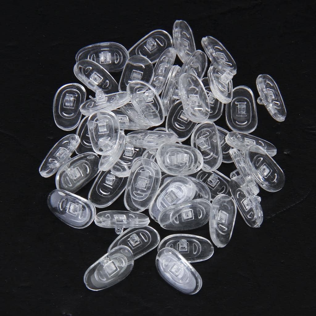 GlobalNiche® 25 Pairs Screw In Soft Silicone non-slip Eyeglass Nose Pads Oval