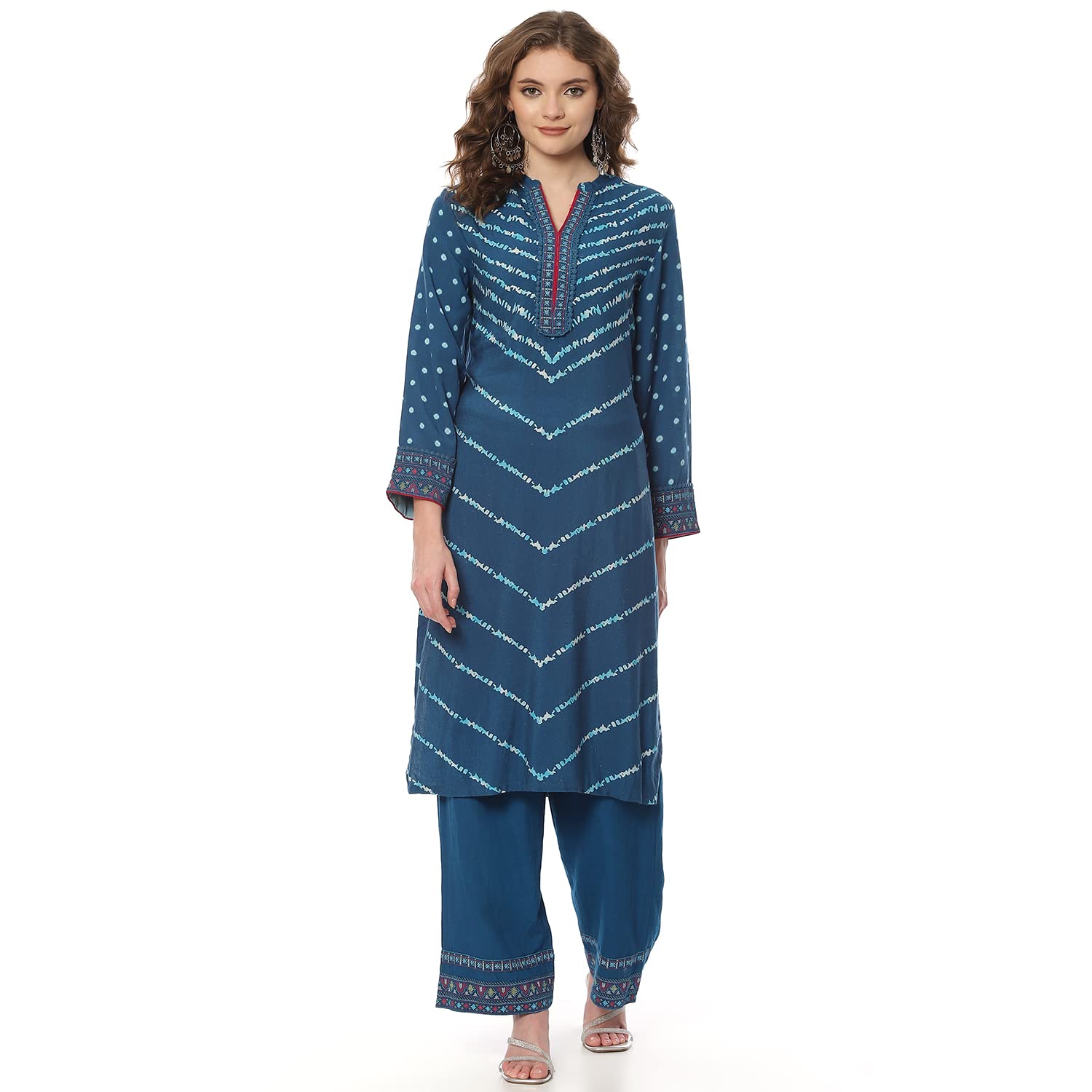 rangriti Indigo Liva Straight Kurta-picture-0