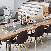 Miqio Design Tischläufer Filz Grau | 150x40 cm abwaschbar | Nachhaltiger Oekotex Filzstoff | Echtleder Label | Skandinavischer Filzläufer – Ansicht 3