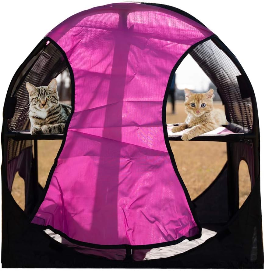 review Portable Cat Condos Compound House Playpen Enclosures Foldable Pet Bed Cage Wheel Tent Toys for Outdoor Indoor Kittens to Rest and Play