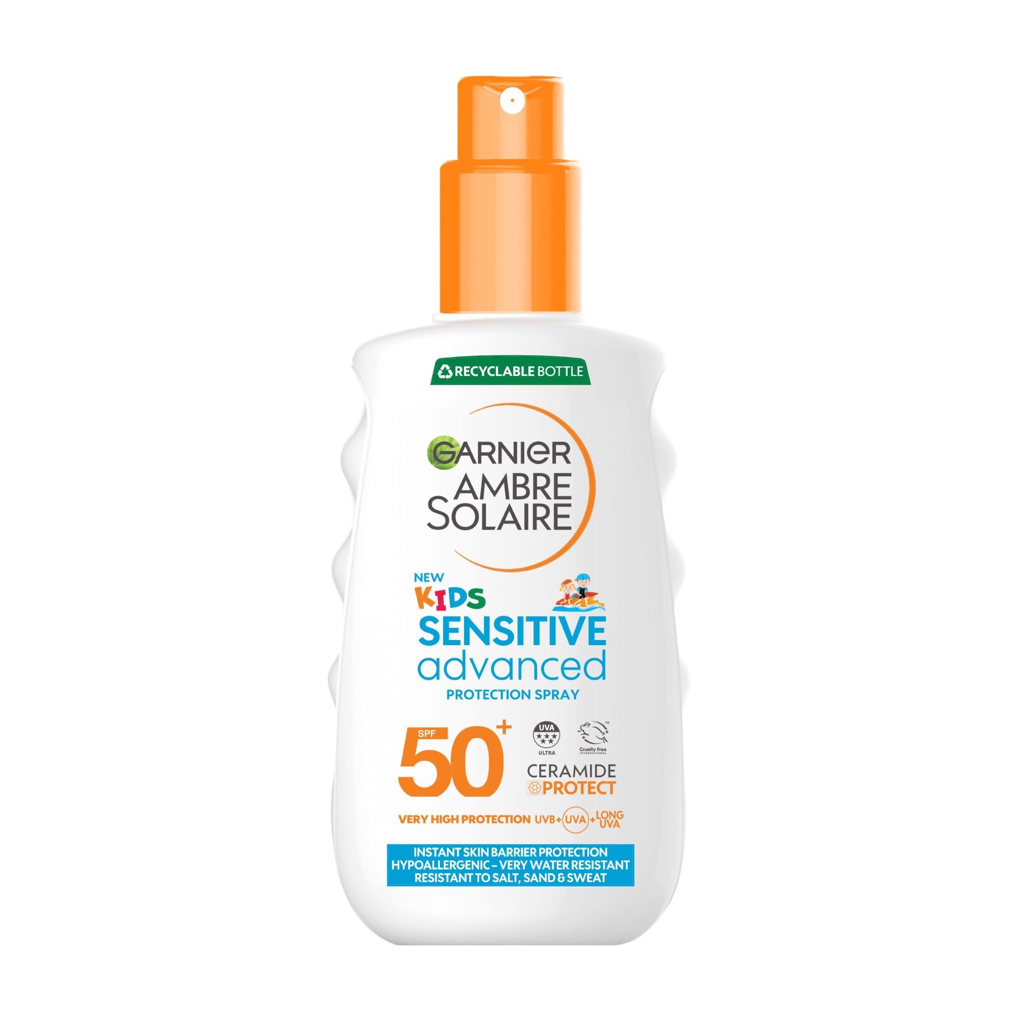 Garnier Ambre Solaire Sun Cream SPF 50+ Sensitive Advanced Kids Anti-Sand Sun Protection Mist Spray, Very High Protection UVA & UVB, Water Resistant, For Face & Body, Cruelty Free 150ml — view 9