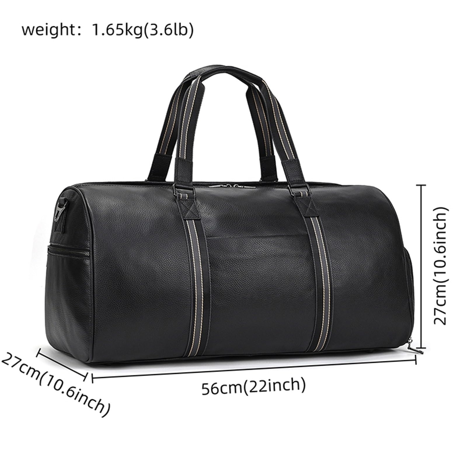 Borsone Sportivo in Pelle per Uomo Borsa da viaggio in pelle di mucca da uomo, grande capacità, borsa da viaggio, borsa da weekend nera da uomo, bagaglio a mano, borsa da fitness, borsa sportiva per S