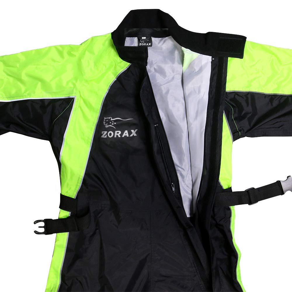 Zorax Hi-vis Giallo/Nero 4XL Impermeabile Antivento Moto Tuta Antipioggia da Uomo Abbigliamento Antipioggia Impermeabile, Borsa per il trasporto, Strisce Riflettenti