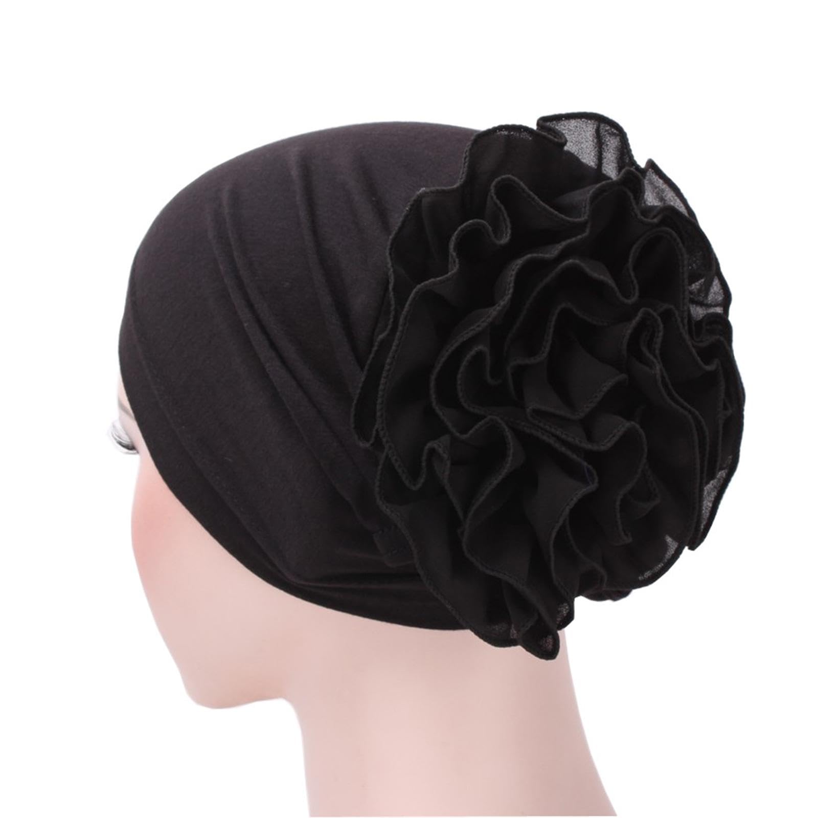 Raylans Women Flower Elastic Turban Beanie Wrap Chemo Cap Hat