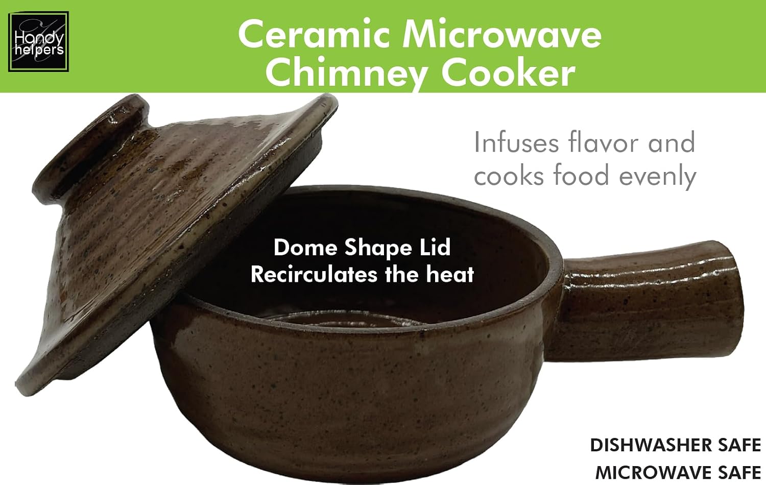 Kole Ceramic Microwave Chimney Cooker, Regular