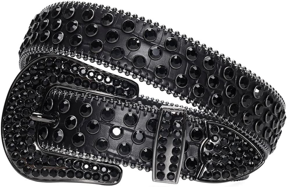 Mkjuuior Diamond Belts Studded Diamond Belts for Women Cowboy Girls for Jeans Men
