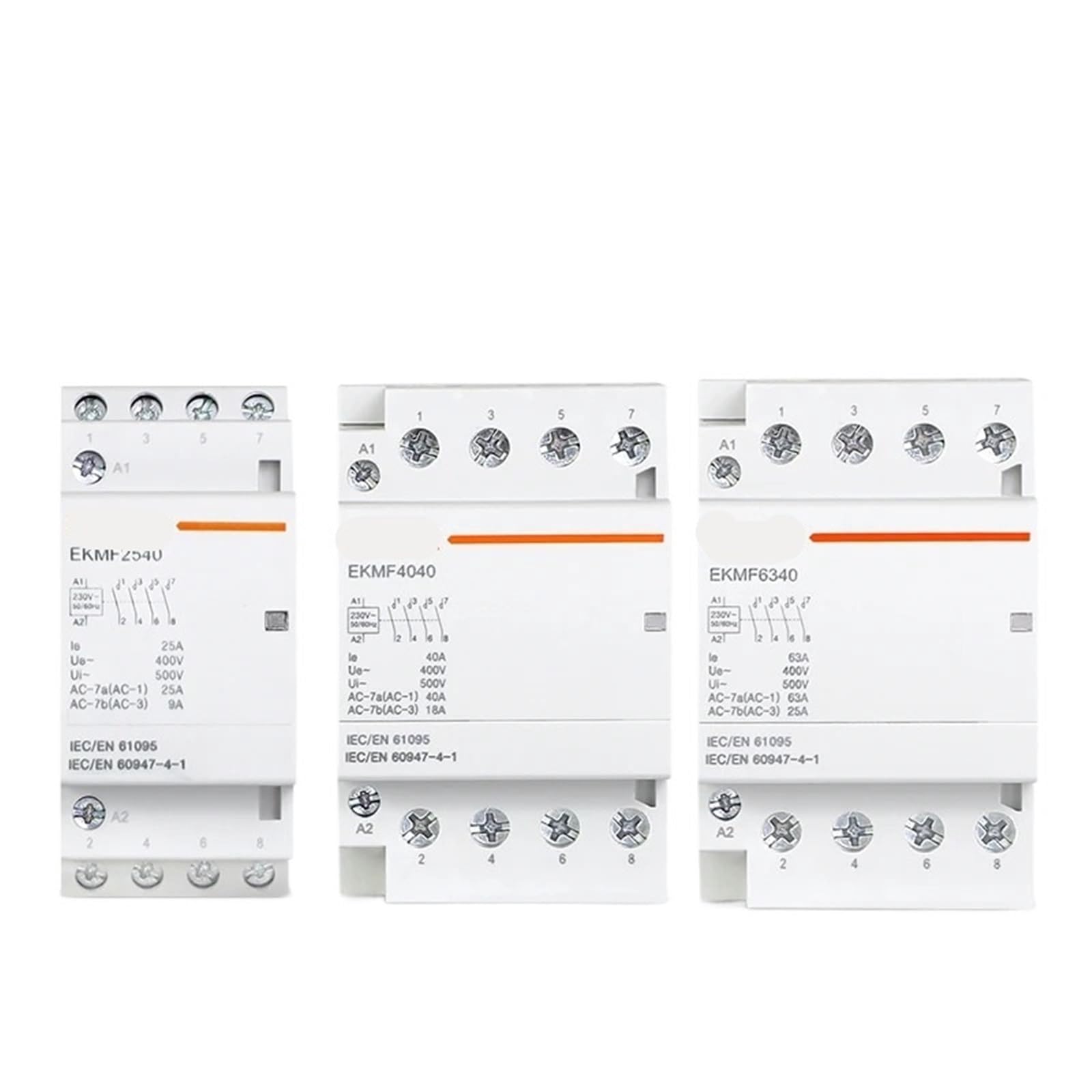QNEZIQTMH Modular Contactor Automatic 2P 4P 230V 380V Single-Phase Three-Phase 25A 40A 63A 2NO 2NC 4NO Din Rail EKMF(40a,2NO)