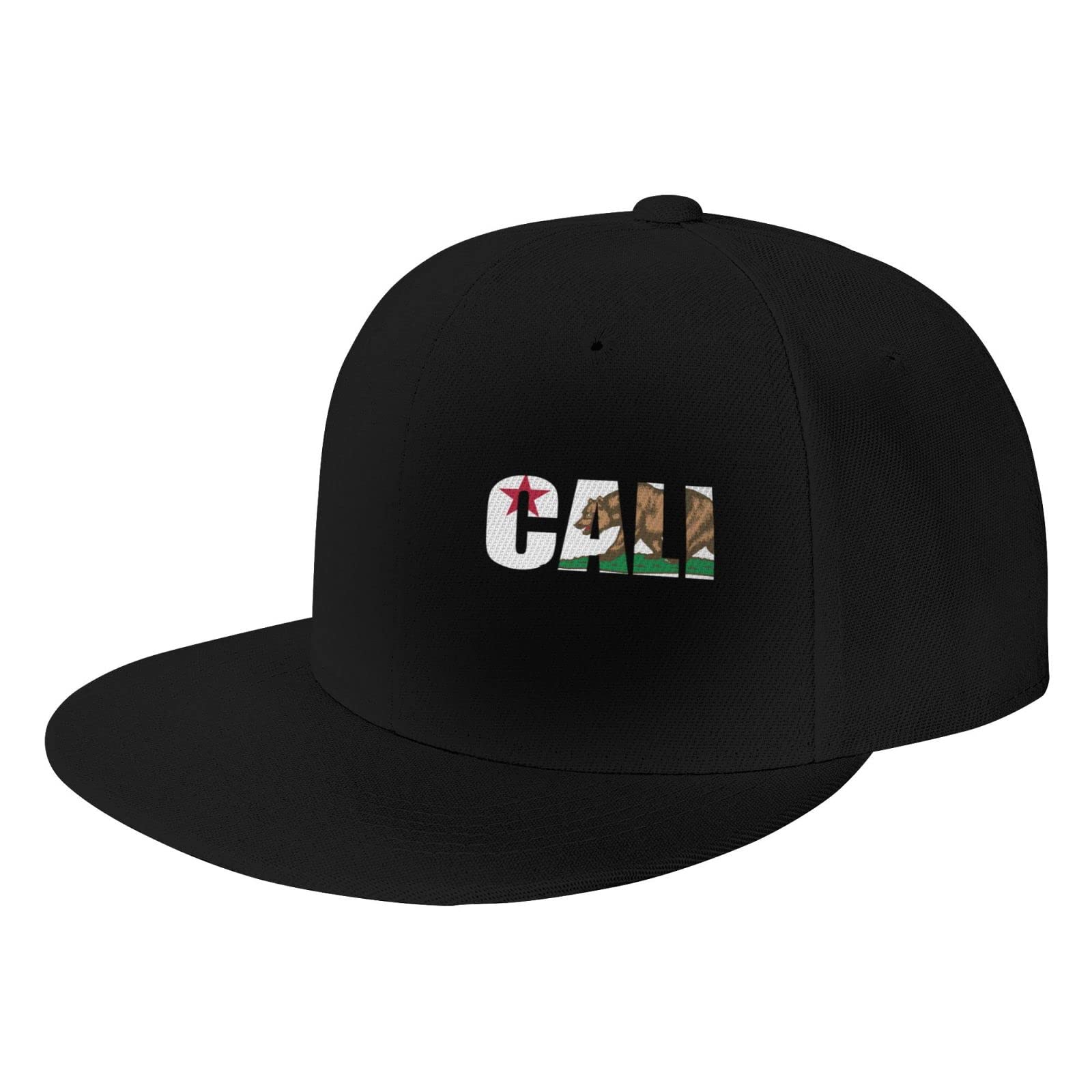 YvoneDBrownnCali California Bear Flag Flat Brim Sun Hat Baseball Cap for Men and Women Black